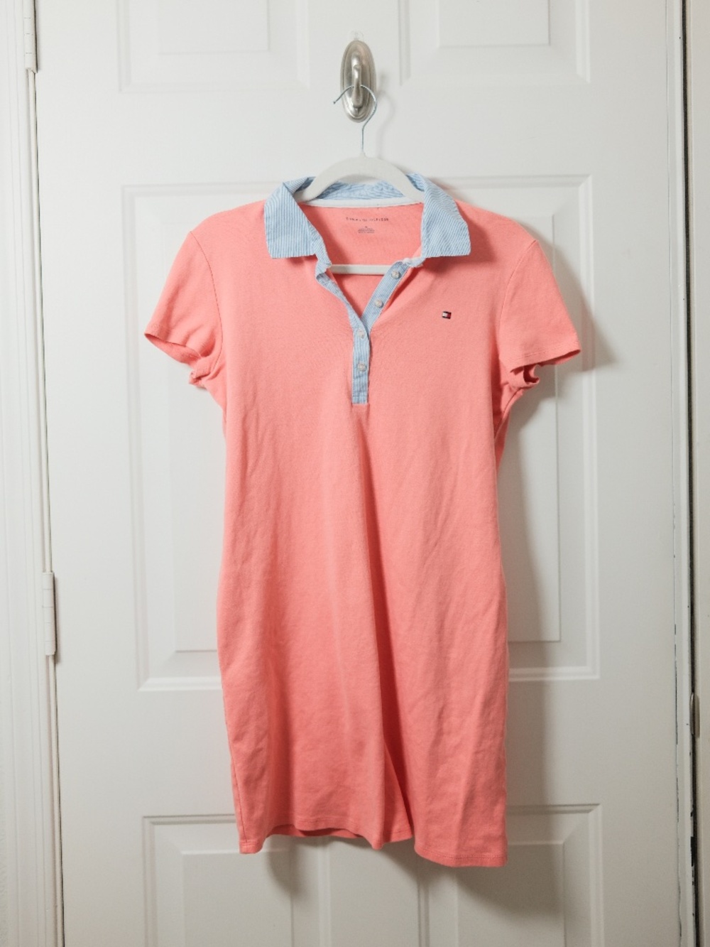 Tommy Hilfiger Polo Dress Women’s Medium Pink Short Sleeve Collared Casual